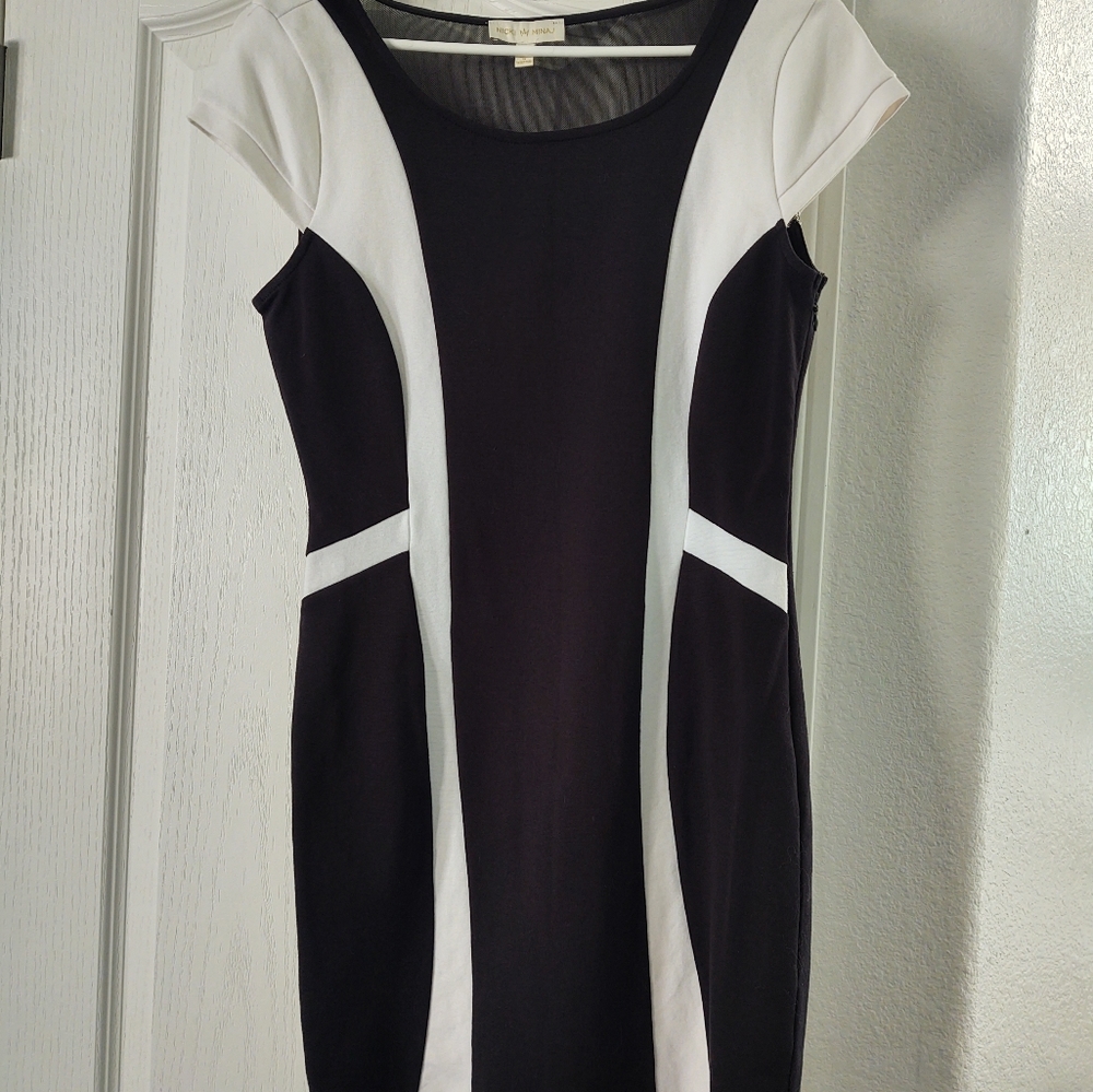 Cute Nicki Minaj dress size large black and white with sheer black cut out
